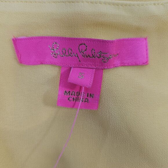 Lilly Pulitzer Rae Silk Strappy Tank Top in Lillys  Lemon Size S - Picture 3 of 5